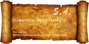 Simonics Apollinár névjegykártya